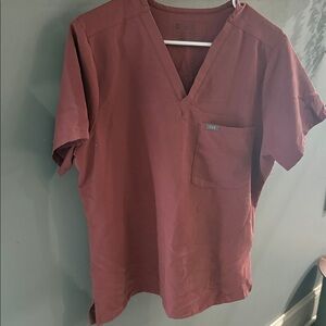 Figs Womens Mauve V-Neck Short Sleeve scrub top